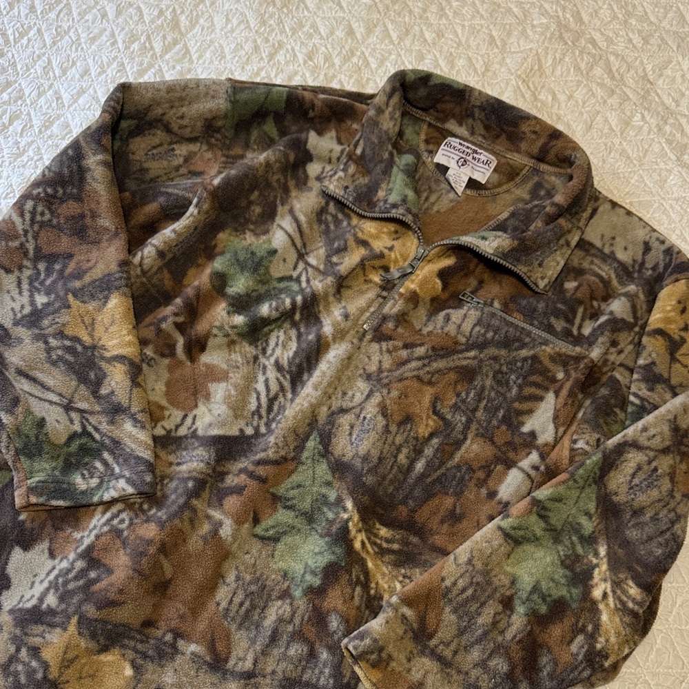 Wrangler Vintage Camouflage Fleece Pullover XXL